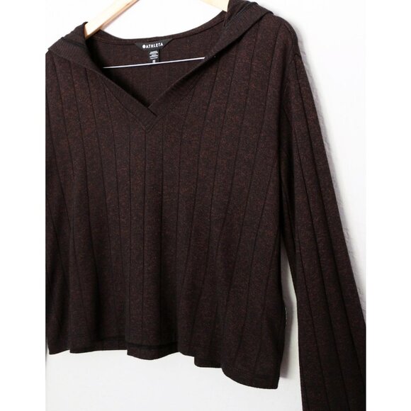 Athleta Harmony Pose Hoodie Sweatshirt Dark Mahogany Heather Size XS SOFT $79 - Picture 14 of 16